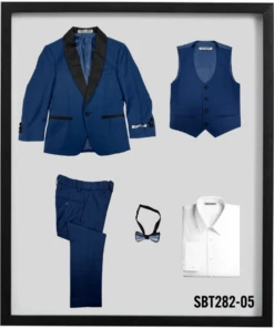 Stacy Adams Boy's 5 Piece Tuxedo In Solid Colors - Varied Bowties -Empire Shop sbt282 blue