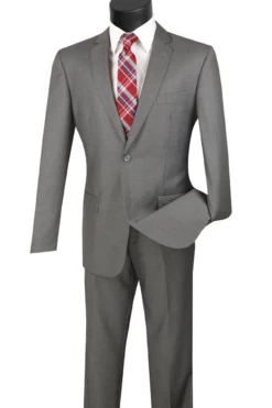 Vinci Men's 2 Button Slim Fit Suits - Simply Stylish -Empire Shop sc900 12 gray