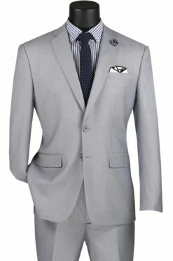 Vinci Men's 2 Button Slim Fit Suits - Simply Stylish -Empire Shop sc900 12 light gray