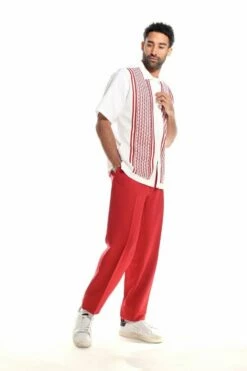 Silversilk Men's 2 Piece Short Sleeve Walking Suit - Mini Circles -Empire Shop silversilk 3114 red