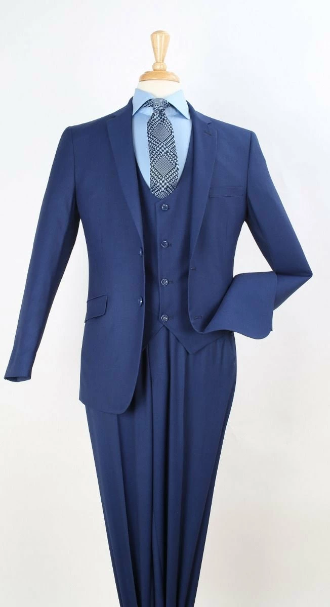 Royal Diamond Men's 3 Piece Slim Fit Fashion Suit - Low Cut Vest 4 Royal Diamond Men's 3 Piece Slim Fit Fashion Suit - Low Cut Vest - Image 2