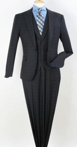 Royal Diamond Men's 3 Piece Slim Fit Fashion Suit - Peak Lapels