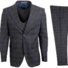 Stacy Adams Men's 3 Piece Executive Slim Suit - Glen Plaid 1 Stacy Adams Men's 3 Piece Executive Slim Suit - Glen Plaid -Empire Shop sm102 01 grey brown