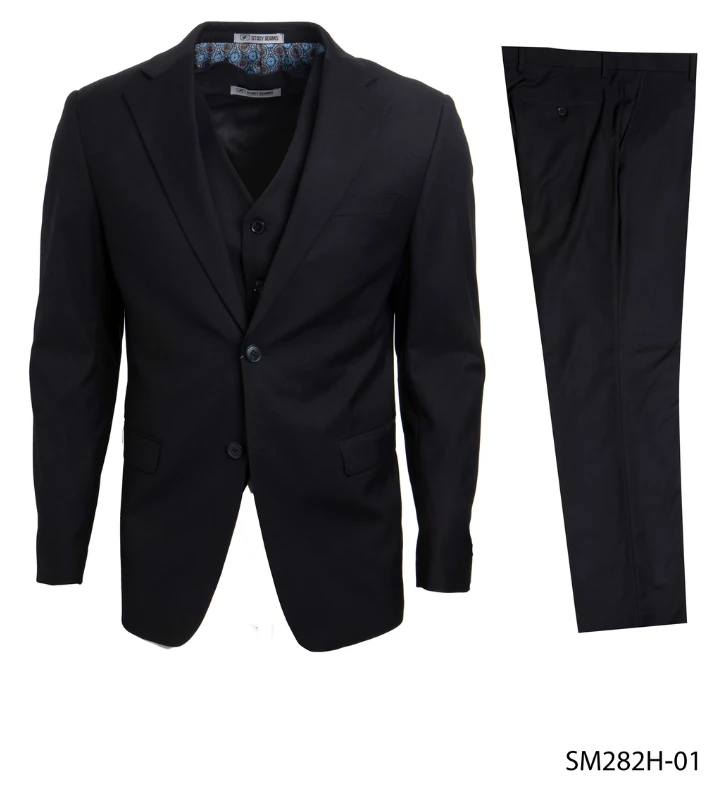 Stacy Adams Men's 3 Piece Executive Suit - Notch Lapel 3 Stacy Adams Men's 3 Piece Executive Suit - Notch Lapel