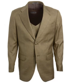 Stacy Adams Men's 3 Piece Executive Slim Suit - Textured Solid -Empire Shop sm324h 05 oatmeal