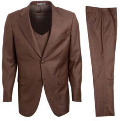 Stacy Adams Men's 3 Piece Executive Slim Suit - Textured Solid -Empire Shop sm324h cognac