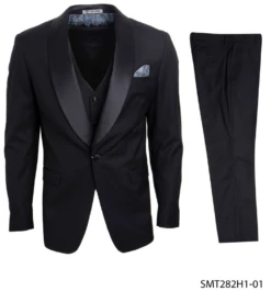 Stacy Adams Men's 3 Piece Tuxedo - Shawl Lapel 13 Stacy Adams Men's 3 Piece Tuxedo - Shawl Lapel -Empire Shop smt282h black 1