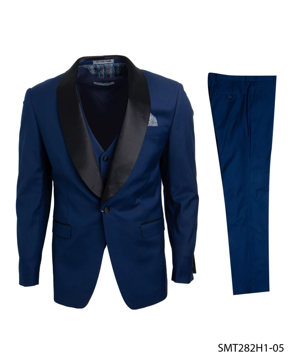 Stacy Adams Men's 3 Piece Tuxedo - Shawl Lapel 3 Stacy Adams Men's 3 Piece Tuxedo - Shawl Lapel