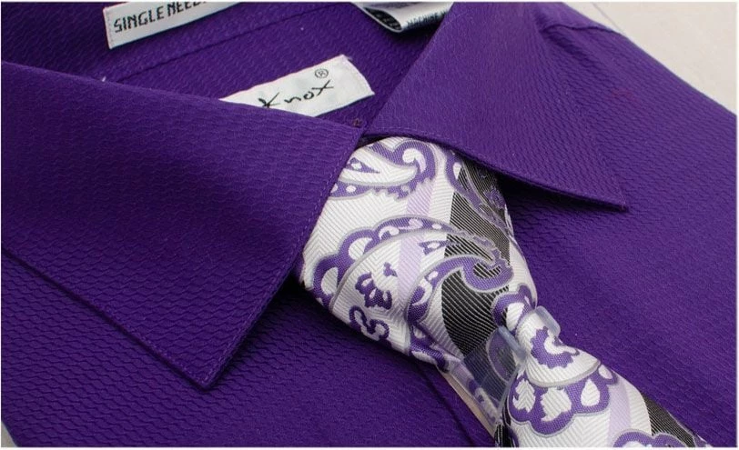 Karl Knox Men's French Cuff Shirt Set - Hollow Jacquard 7 Karl Knox Men's French Cuff Shirt Set - Hollow Jacquard - Image 5