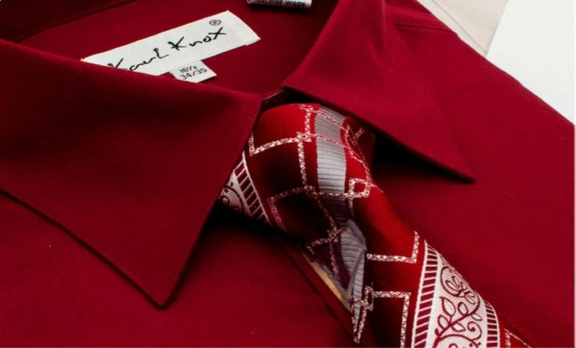 Karl Knox Men's French Cuff Shirt Set - Layered Cubic Design 9 Karl Knox Men's French Cuff Shirt Set - Layered Cubic Design - Image 7