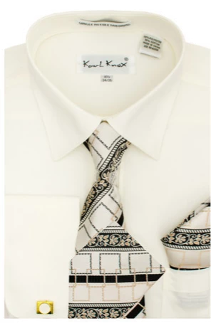 Karl Knox Men's French Cuff Shirt Set - Layered Cubic Design 5 Karl Knox Men's French Cuff Shirt Set - Layered Cubic Design - Image 3