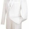 Vinci Men's 2 Piece Poplin Tuxedo - Satin Trim And Buttons -Empire Shop t 2pp white