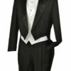 Vinci Men's 3 Piece Tuxedo With Tails - Luxurious Wool Feel