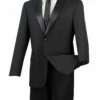 Vinci Men's 2 Piece Wool Feel Tuxedo - 2 Button Jacket -Empire Shop t 900 black 4