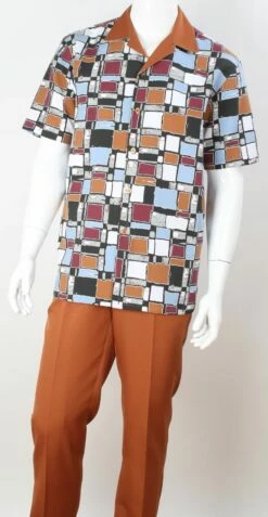 Royal Diamond Men's 2 Piece Walking Suit - Vibrant Geometric Pattern -Empire Shop t2059