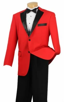 Vinci Men's 2 Piece 100% Poplin Discount Tuxedo - Fancy Lapel
