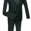 Vinci Men's 2 Piece 100% Poplin Discount Tuxedo - Slim Fit -Empire Shop t slpp black