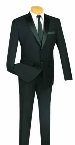 Vinci Men's 2 Piece 100% Poplin Discount Tuxedo - Slim Fit