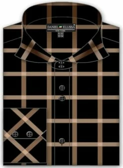 Daniel Ellissa Men's Fashion Dress Shirt - Bold Windowpane 10 Daniel Ellissa Men's Fashion Dress Shirt - Bold Windowpane -Empire Shop tan 5