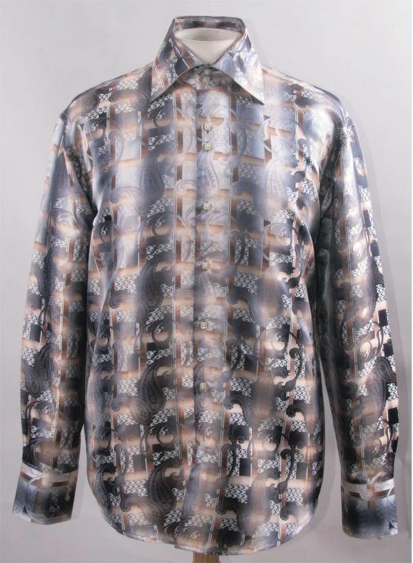 Daniel Ellissa Men's Fashion Dress Shirt - Paisley Checker 4 Daniel Ellissa Men's Fashion Dress Shirt - Paisley Checker - Image 2