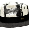 Bruno Capelo Men's Fedora Style Straw Hat - Paint Effect -Empire Shop thelux black white