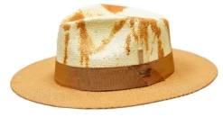 Bruno Capelo Men's Fedora Style Straw Hat - Paint Effect -Empire Shop thelux ivorycognac