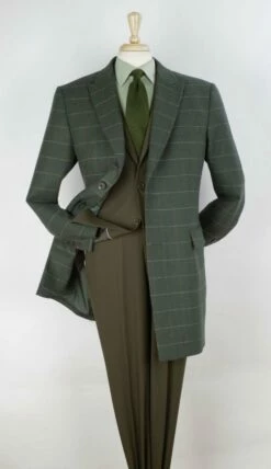 Veno Giovanni Men's 100% Wool 3/4 Length Length Top Coat - Single Breasted -Empire Shop til73 1