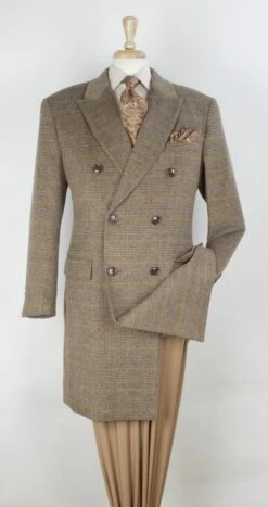 Veno Giovanni Men's 100% Wool 3/4 Length Length Top Coat - Bold Colors -Empire Shop til82 1 1