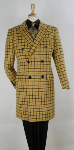 Veno Giovanni Men's 100% Wool 3/4 Length Length Top Coat - Bold Colors -Empire Shop til83 1