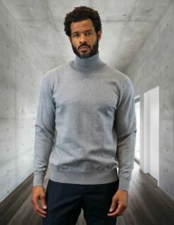 Statement Men's Long Sleeve Shirt - Turtle Neck Sweater -Empire Shop tns 100 gray