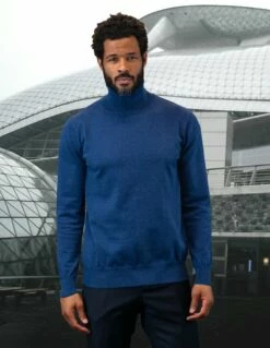 Statement Men's Long Sleeve Shirt - Turtle Neck Sweater -Empire Shop tns 100 sapphire