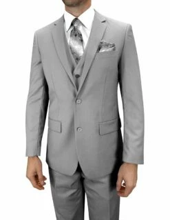 Statement Men's 100% Wool 3 Piece Suit - Bold Colors 12 Statement Men's 100% Wool 3 Piece Suit - Bold Colors -Empire Shop ts 2v grey