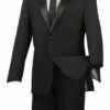 Vinci Men's 2 Piece Wool Feel Slim Fit Tuxedo - 2 Button 1 Vinci Men's 2 Piece Wool Feel Slim Fit Tuxedo - 2 Button -Empire Shop tsc900 black