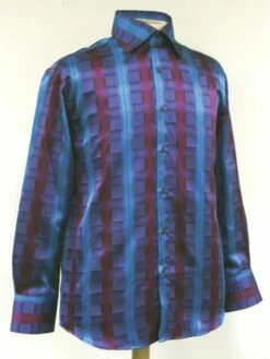 Daniel Ellissa Men's Fashion Dress Shirt - Basket Weave Pattern -Empire Shop turquoise full 1
