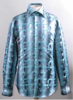 Daniel Ellissa Men's Fashion Dress Shirt - Paisley Checker 7 Daniel Ellissa Men's Fashion Dress Shirt - Paisley Checker -Empire Shop turquoise 19