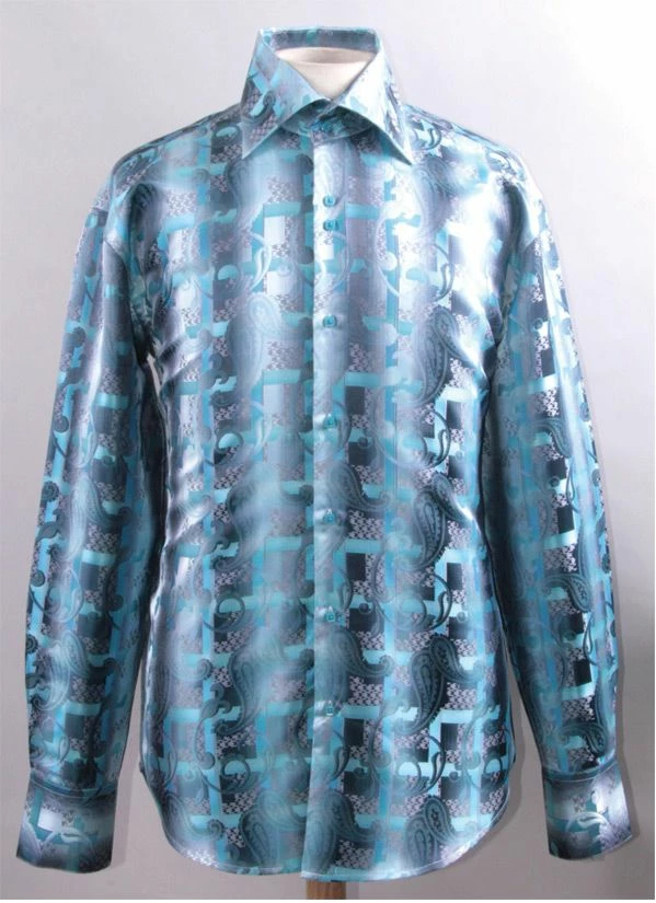 Daniel Ellissa Men's Fashion Dress Shirt - Paisley Checker 5 Daniel Ellissa Men's Fashion Dress Shirt - Paisley Checker - Image 3