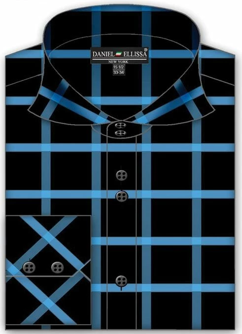 Daniel Ellissa Men's Fashion Dress Shirt - Bold Windowpane 3 Daniel Ellissa Men's Fashion Dress Shirt - Bold Windowpane