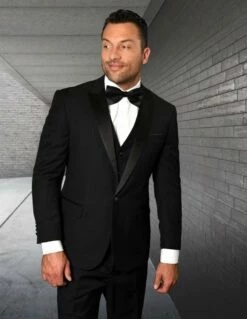 Statement Men's 3 Piece 100% Wool Tuxedo - Stylish Accents