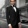 Statement Men's 3 Piece 100% Wool Tuxedo - Bold Colors -Empire Shop tux sh black 3 1