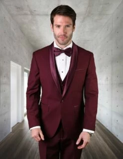 Statement Men's 3 Piece 100% Wool Tuxedo - Shawl Lapel