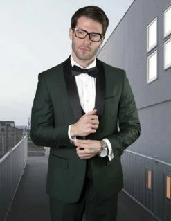 Statement Men's 3 Piece 100% Wool Tuxedo - Bold Colors -Empire Shop tux sh hunter 4 1