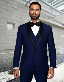 Statement Men's 3 Piece 100% Wool Tuxedo - Bold Colors -Empire Shop tux sh sapphire 5 1