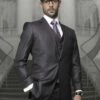 Statement Men's 3 Piece 100% Wool Outlet Suit - Executive 1 Statement Men's 3 Piece 100% Wool Outlet Suit - Executive -Empire Shop tz 100 h.charcoal 1 2