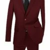 SMB Couture Men's 2 Piece Executive Suit - Solid Burgundy -Empire Shop us 2pp burgundy 1 1 25 1 3