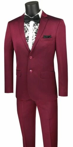 Vinci Men's 2 Piece Wool Feel Slim Fit Suit - Subtle Texture 8 Vinci Men's 2 Piece Wool Feel Slim Fit Suit - Subtle Texture -Empire Shop us2r 2 plum copy