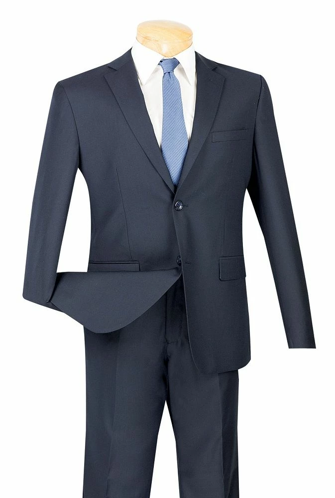 Vinci Men's 2 Piece Wool Feel Slim Fit Suit - Refined Solid 6 Vinci Men's 2 Piece Wool Feel Slim Fit Suit - Refined Solid - Image 4