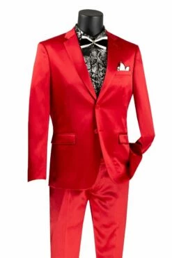 Vinci Men's Wool Feel 2 Piece Ultra Slim Fit Suit - Sleek Sharkskin 9 Vinci Men's Wool Feel 2 Piece Ultra Slim Fit Suit - Sleek Sharkskin -Empire Shop ust 1 red