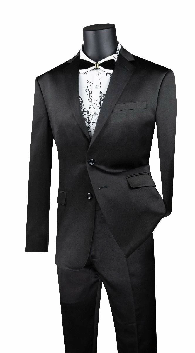 Vinci Men's Wool Feel 2 Piece Ultra Slim Fit Suit - Sleek Sharkskin 3 Vinci Men's Wool Feel 2 Piece Ultra Slim Fit Suit - Sleek Sharkskin