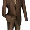 Vinci Men's 3 Piece Executive Suit - Classic Glen Plaid 2 Vinci Men's 3 Piece Executive Suit - Classic Glen Plaid -Empire Shop v2rw 7 brown