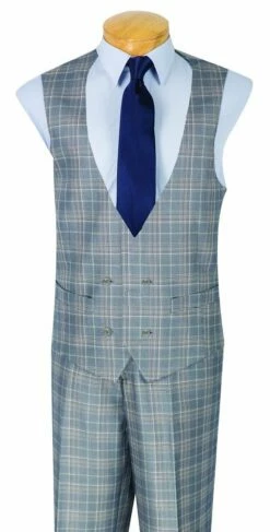 Vinci Men's 3 Piece Executive Suit - Classic Glen Plaid -Empire Shop v2rw 7 vest